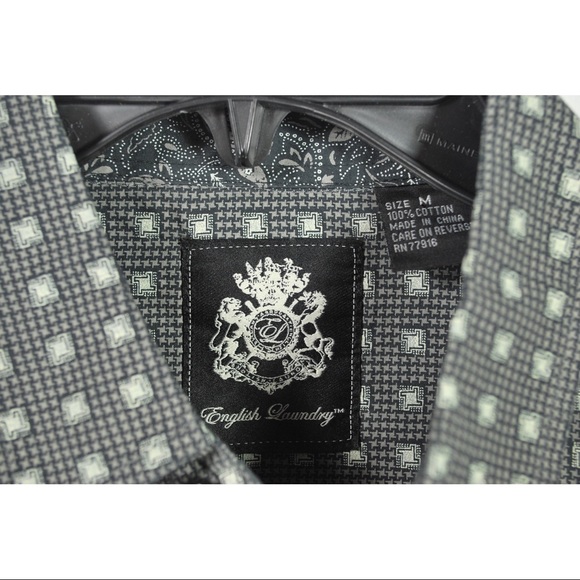 English Laundry Grey Patterned Long Sleeve Shirt - Picture 5 of 7